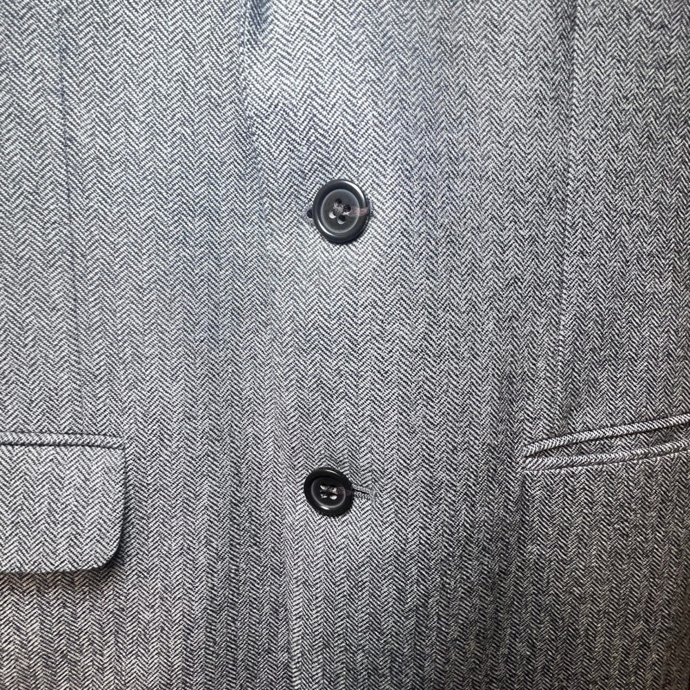 Banana Republic Mens 38R Slim Fit Grey Herringbone Marzotto Wool Blazer 376857 - Picture 10 of 16